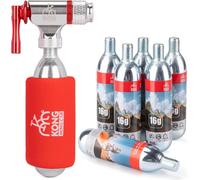 Asfasfq-Kong Ming Car Kit De Gonfleur De Co2 Pour Vélo Avec 6 Cartouches Filetées De Co2 16g/25g, Compatibles Avec Calves Presta Et Schrader, Pompe Co2 Pour Vtt Et Célo De Route