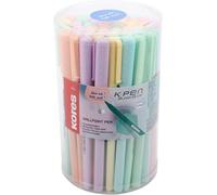 Asfasfq-Kores - K0r-M : Stylos À Bille Aux Couleurs Pastel, Pointe Moyenne 1 Mm, Encre Bleue Semi-Gel Pour Une Écriture Douce, Forme Hexagonale Ergonomique, Fournitures Scolaires Et De Bureau, Lot De