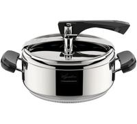 ASFASFq-Lagostina Casserole à pression La Classica Lagofusion, autocuiseur Ø 22 cm, capacité 3,5 L, avec panier, livre de recettes et écodose, poignées en Bakélite, valve à poids et fond Lagofusion