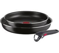 ASFASFq-Lagostina Ingenio Essential Plus Set de casseroles et poêles antiadhésives en Aluminium pour gaz et Four, 3 pièces, poêles Ø 24 et 28 cm et poignée Amovible