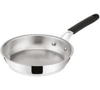 ASFASFq-Lagostina Tempra Poêle en acier inoxydable Ø 24 18/10 avec fond lagotherm et poignée ergonomique en silicone, poêle à induction, gaz et four