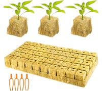 Asfasfq-Laine De Roche,Cube De Laine De Roche,50 Pièces Laine De Roche Blocs,25 * 25 * 25mm Cubes De Culture Soilless,Laine De Roche Hydroponie,Hydroponique Bouchons De Laine De Roche,Pour Boutures,R