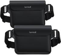 Asfasfq-Lamicall Pochette Étanche Ipx8 - Lot De 2 Sac Imperméable À Ceinture Avec Ceinture Élastique Réglable, Pochette Impermeable Pour Nautique, Pêche, Kayak, Baignade, Protection Téléphone