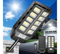 ASFASFq-Lampadaire Solaire LED Extérieur - Éclairage Solaire Extérieur - 330 LEDs Haute Performance - Rendement Lumineux 30%+ - 6500K - 4 Modes - Étanchéité IP67,-20 60°C, Angle Large 240°