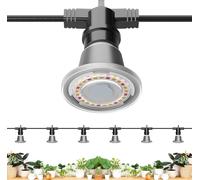 ASFASFq-Lampe de Croissance Plantes LED à Spectre Complet, Guirlande de Culture Plantes Intérieures avec 6 Ampoules Plantes E27 12W pour Germination Croissance Floraison, IP54 Étanche (6.7 Mètres)
