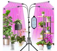 ASFASFq-Lampe de Plante, Plant Lampe Horticole Croissance Floraison Full Spectrum Led Grow Light, Lampes de croissance avec trépied, 40W 120 Leds 4 Heads 3 Mode Lumière pour plantes d'intérieur