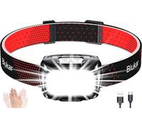 Asfasfq-Lampe Frontale Rechargeable, 2000lm Super Lumineux Léger Torche Frontale Led Puissante Avec Voyant Rouge,8 Modes D'éclairage,Capteur Mouvement,Ipx5 Étanche,30h D'autonomie Pour Camping/Urgenc