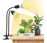 Asfasfq-Lampe Horticole Led 20w Pour Plantes D'intérieur, Lampe De Plantes À Spectre Complet Avec 2 Ampoules De Culture Led E27 4000k Détachables Pour Germination Croissance Floraison Végétale - Noir