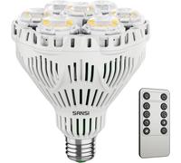 ASFASFq-Lampe Horticole LED Dimmable pour Plantes d'Intérieur, Ampoule de Culture Plante E27 40W Spectre Complet, Minuterie 4/8/12H, 4 Luminosités pour Germination Croissance Floraison (PPF 67umol/s)