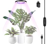 ASFASFq-Lampe Plante, LED Lampe de Croissance à Spectre Complet, 30-155 cm Hauteur Réglable avec 70 LEDs, avec Minuterie 3/9/12h, 10 Luminosité, 3 Modes Lumière, pour Plantes D'intérieur (Noir)