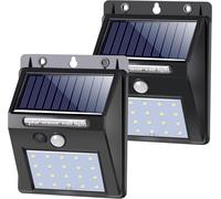 ASFASFq-Lampe Solaire Extérieur, LED Lumière Solaire avec Détecteur de Mouvement pour Jardin Mural Décoration, Eclairage Solaire sans Fil, IP44 Etanche, 2 Pack