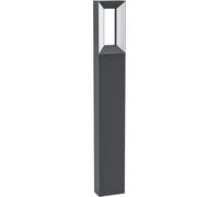 Asfasfq-Lampe Sur Pied Led Riforano, Lampadaire Extérieur En Fonte D¿Aluminium Noir Et Plastique Blanche, Éclairage À 2 Flammes, Ip44