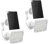 ASFASFq-Lampes Solaires Extérieur avec Détecteur de Mouvement 60 LED 1000 Lumens Etanche IP66 Projecteur Solaire 4 Modes De Eclairage pour Hangar Garage (Blanc 3W panneau, 2Pack)