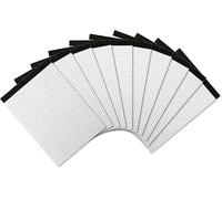 Asfasfq-Landré 100050636 Lot De 10 Blocs Notes Sans Première De Couverture Format A5 50 Pages À Carreaux Papier Fin Et Sans Bois 60 G/M² Gris Perforé