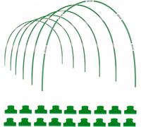 ASFASFq-LATERN 6 Pièces 115CM x 85CM Arceau pour Serre Tunnel, Réglable Jardin Plantes Culture Tunnel Cadre, 36 Tuyaux De Cerceau avec 30 Connexion Tubes, 18 Colliers - pour Film Plastique Filet Anti