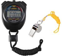 Asfasfq-Lcd Digital Chronomètre, Chronomètre De Sport Numérique, Compteur De Sport Portable Avec Sifflet En Acier Inoxydable, Appliqué Au Courir Football Basket Natation Et Les Autres Sports