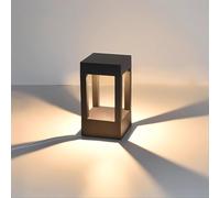 ASFASFq-LED Borne Lumineuse Exterieure, IP54 Etanche Éclairage de Jardin, 10W Noir Aluminium Éclairage de Pelouse pour Allée Terrasse Cour Chemins Étanche Yard Paysage Patio 20cm