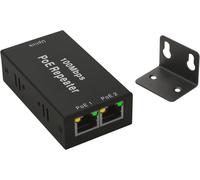 ASFASFq-Leehitech 2 Port PoE Extenseur, 1 PoE in 2 PoE Out Extender, IEEE 802.3af/at Compatibles 10/100 Mbps, Wall Mount Waterproof Extension Supplémentaire de 100 m pour Caméras PoE Plug and Play
