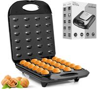 Asfasfq-Lehmann Boulangerie Électrique Avec Revêtement Anti-Adhésif, 1700 W, Appareil De Cuisine - Machine À Noix Pour 24 Moitiés De Noix, Machine À Pâtisserie Pour Noix, Gaufrier Pour Gaufres De Noi