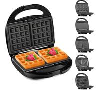 Asfasfq-Lehmann Sandwichmaker 5 En 1 Avec Différentes Formes Gaufrier, Grill Contact, Panini, Sandwich, Gâteaux Sucrés Comprend 5 Ensembles De Plaques Antiadhésives 800 W
