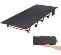 Asfasfq-Leogreen Lit De Camp Pliable, Ultra Léger Compact Solide Et Durable, 192 X 70 X 17cm, Lit Camping Pliable Pour Les Tentes, Les Randonnées En Plein Air, Les Voyages, Charge Maximale 150kg, Noi