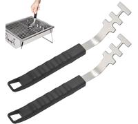 ASFASFq-Lève-Grille de Gril, 2 pièces, lève-Grille de Gril Anti-brûlure résistant à la Chaleur, extracteur de Grille de Gril en Acier Inoxydable, Accessoires pour Outils de Barbecue, pour Le Camping