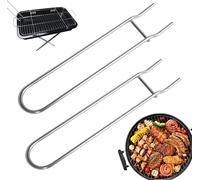 ASFASFq-Lève-Grille De Gril De 2 Pièces, Accessoires Barbecue, Garnir les Grilles de Gril Lève-gril Top Grill, Gril De Lève-Grille De Cuisson Anti-Brûlure pour Déplacer Les Accessoires De Grille Chau
