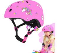 Asfasfq-Licorne Casque De Vélo Pour Enfant Casque Enfant Ajustable Casque Réglable Pour Filles Casque De Patineur Respirant Casque Légers Pour Skateboard Trottinette Scooter