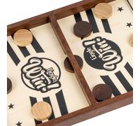 ASFASFq-Lingle Sling Puck Jeu - Jeu de Plateau en Bois Massif de 16,5 Pouces, Bataille Luxueuse de Sling Puck pour des Nuits en Famille ou des Fêtes Entre Amis, de Bureau Classique et Compétitif