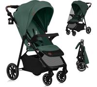 Asfasfq-Lionelo Emma One Poussette Canne Jusqu'à 22 Kg De 6 Mois À 4 Ans Roues Pivotantes 360° Absorption Totale Des Chocs Pliage À Une Main Dossier Et Repose-Pieds Auvent Ajustable Xxl Upf50+ (Green