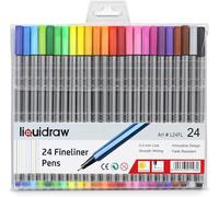 Asfasfq-Liquidraw Paquet De 24 Feutres À Pointe Fine De 0,4 Mm, Couleurs Assorties