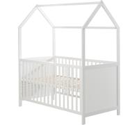 Asfasfq-Lit Bébé Cabane Évolutif 70x140 - Convertible En Canapé - Réglable En Hauteur - Blanc