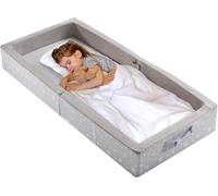 Asfasfq-Lit De Voyage Portable Et Imperméable Pour Enfant, Avec Matelas, Drap-Housse Lavable, Pliable, Pour Camping, Les Séjours Chez La Grand-Mère, Gris Clair