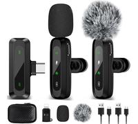 ASFASFq-LIUWID Micro Cravate, Micro Cravate sans Fil pour iPhone/Android,2.4GHz Plug & Play Mini Microphone Lavalier,Annulation du Bruit par DSP, pour Enregistrement, Youtube, TikTok, Vlog, Interview
