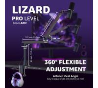ASFASFq-Lizard Pro Bras de micro LP pour microphone à profil bas réglable pour Blue Yeti Shure Sm7b Hyperx QuadCast Rode Fifine et At2020 Bras de micro à 360° pour jeux et podcasts