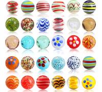 Asfasfq-Loppdece Lot De 30 Billes En Verre Pour Enfants - 25 Colorées Et 5 Phosphorescentes À Pois Pour Décoration Ou Jeu (15 Mm)
