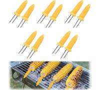 ASFASFq-Lot de 10 brochettes en acier inoxydable pour épi de maïs, support pour épis de maïs, accessoires de barbecue, maison, cuisine, barbecue, fête de Noël