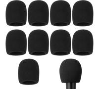 ASFASFq-Lot de 10 housses de microphone en mousse pour microphone de scène, pour la plupart des micros à main standard, karaoké, DJ, chant (noir)