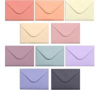 Asfasfq-Lot De 100 Mini Enveloppes En Papier Pour Cartes De Visite, Petites Pochettes En Vrac, 10 Couleurs Pastel, 10 X 7 Cm