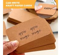 Asfasfq-Lot De 100 Petites Cartes De Visite Vierges En Papier Kraft Marron Pour Le Bricolage, L'apprentissage, Les Études, 9 X 5,4 Cm