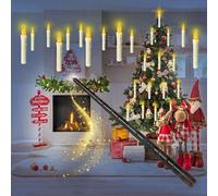 Asfasfq-Lot De 12 Bougies Flottantes Avec Baguette Magique À Suspendre Pour Noël, Mariage, Halloween, Fête D'anniversaire