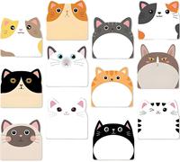 ASFASFq-Lot de 12 notes autocollantes pour chat - 360 feuilles autocollantes - Notes autocollantes - Pour bureau, étudiants, cadeau (chat 1)