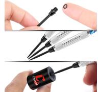 Asfasfq-Lot De 12 Pointes De Fléchettes En Acier 2ba + 20 Anneaux En Caoutchouc + 1 Taille-Crayon Pour Fléchettes - Pointes En Métal Pour Conversion De Fléchettes Souples - Pointes En Acier - Outil