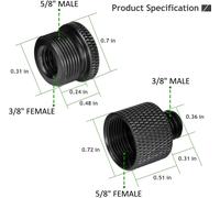 ASFASFq-Lot de 2 adaptateurs de support de micro 5/8 femelle vers 3/8 mâle et 3/8 femelle vers 5/8 mâle à vis pour support de microphone sur trépied d'appareil photo