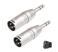 ASFASFq-Lot De 2 Adaptateurs XLR USB Audio, Adaptateur XLR Jack Mâle Vers Jack TRS 6,35 mm, Convertisseur Symétrique Professionnel Pour Mixeurs, Enceintes, Microphones, Interfaces, Studio Et Sonorisa