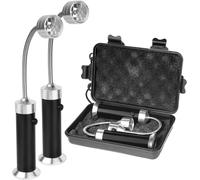 ASFASFq-Lot de 2 Lampe pour Barbecue Accessoire Base Magnétique Angle de Rotation à 360 Degrés avec Boîte de Rangement pour Grille Barbecue Charbon de Bois pour La Lecture, La Réparation Noir