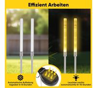 ASFASFq-Lot de 2 lampes solaires à LED - Décoration de jardin - Lampes solaires étanches pour l'extérieur - Lampes solaires de jardin pour pelouse, terrasse, cour, cadeaux - Blanc chaud