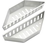 ASFASFq-Lot de 2 paniers à charbon de bois, support de charbon de bois en acier inoxydable, bacs à charbon de bois, paniers de barbecue profilés