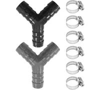 ASFASFq-Lot de 2 raccords de tuyau en Y, raccords de tuyau en plastique, adaptateur de tuyau de vidange, répartiteur de tuyau en plastique, accessoires de tuyau de vidange, convient pour lave-vaissel