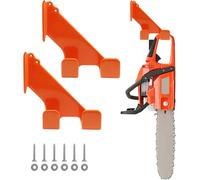 ASFASFq-Lot de 2 supports muraux pour tronçonneuse, support robuste pour tronçonneuse, support robuste, crochet orange pour garage, rangement, abri de jardin, accessoires et outils pour échelle, bala